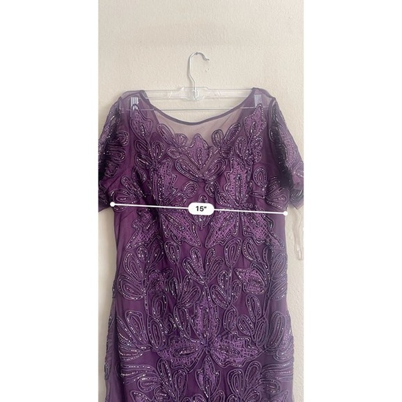 NWT JS Collections Women's Dress Purple Size 10 Beaded Gown - Picture 9 of 11